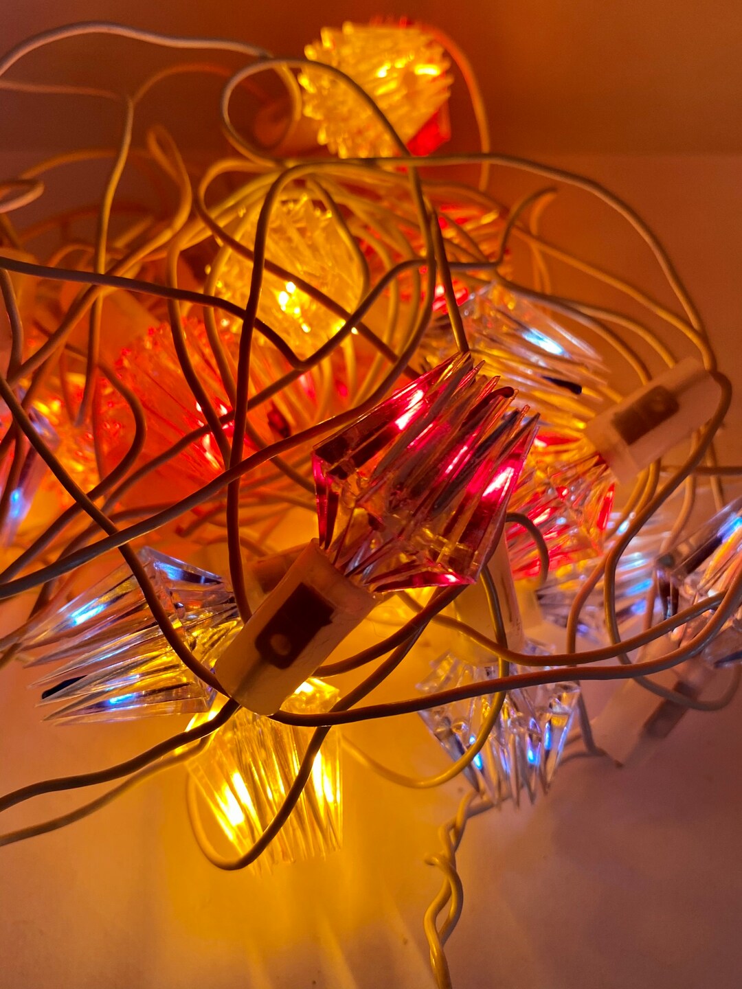 Vintage Christmas Tree Lights Garland crystal Etsy