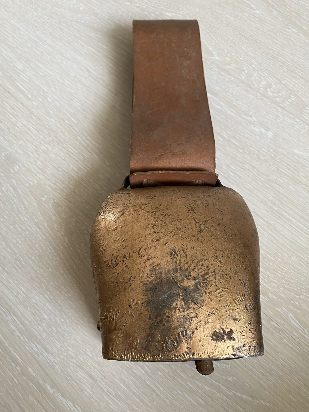 Vintage Swiss Cow Bell Rustic Bell Goat Bell With Leather Etsy