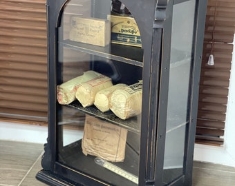 Vintage Wooden Wall Curio Cabinet 1996 Bombay Company Wooden Wall