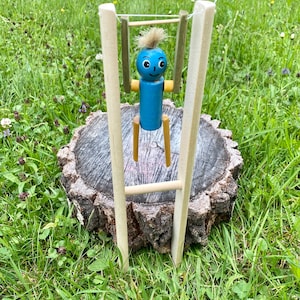 Handmade Wooden Gymnast Toy: Primitive String Marionette