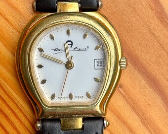 Vintage Etienne Aigner Gold-plated Quartz Watch: Horseshoe