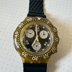 Vintage Swatch Aqua Chrono: 90s Chronograph Wristwatch