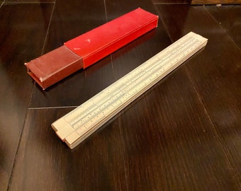 Vintage Red logarithmic ruler Slide ruler USSR made School supplies Engineer mathematic tool Measuring ruler Engineer ruler