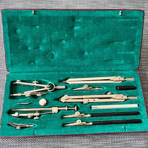Vintage Telescopic Drafting Set EcoBra Kandidat German made Compass Set