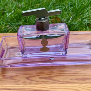 Vintage Lead Crystal Perfume Atomizer with Tray, Handmade in Germany