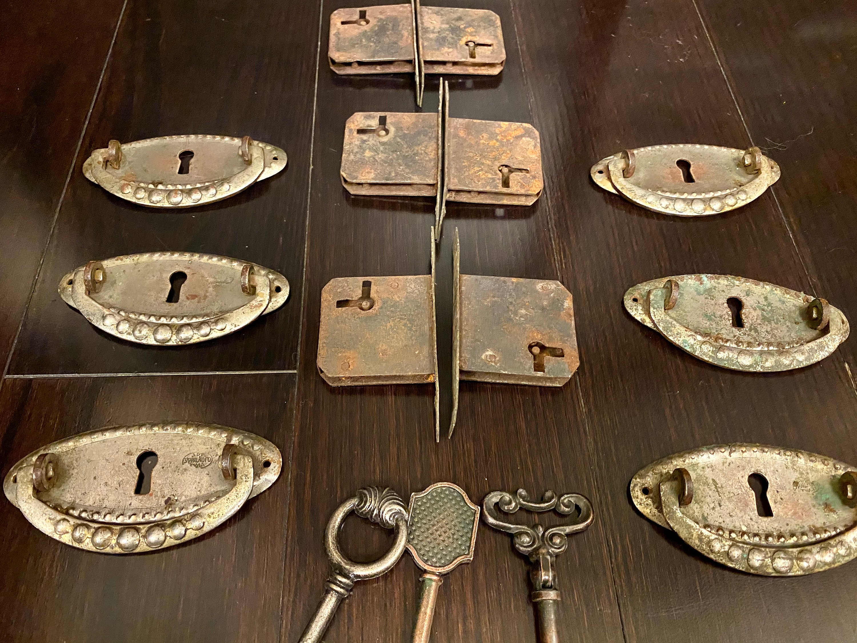 Vintage Buffet Handles Antique Furniture Fittings Chest Locks Etsy