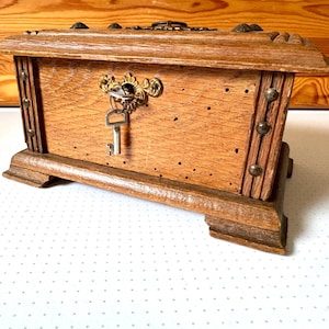 Vintage Wooden Jewelry Box – Mid-Century Treasure Chest – West Germany