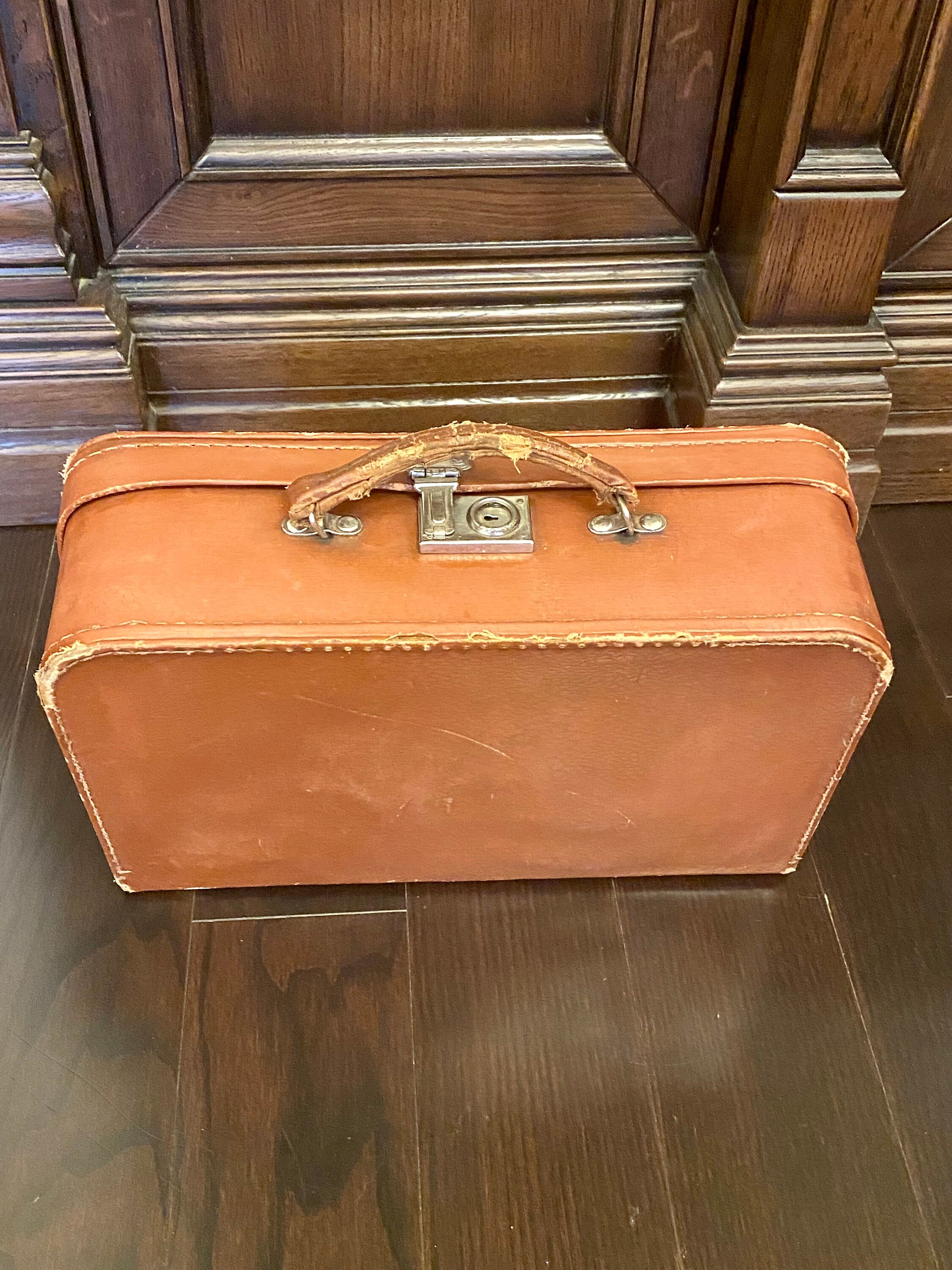 Vintage Leather Suitcase Midcentury Rare Leather Etsy UK