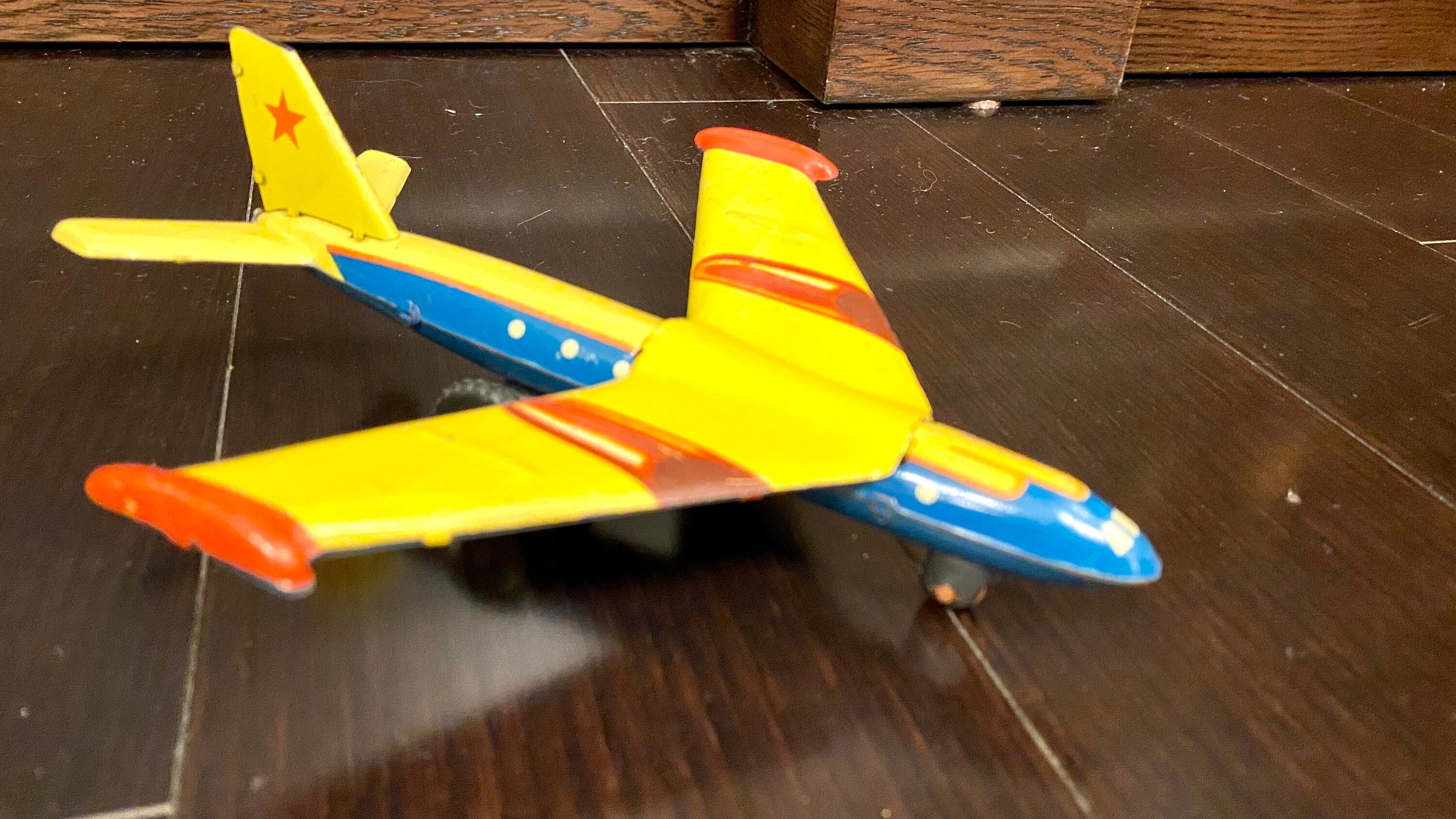 Vintage Tin Toy Airplane Made in USSR 70s Tin Airplane Military Toy