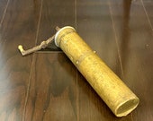 Vintage coffee grinder Brass tabletop hand mill Manual grain grinder Brass hand coffee grinder Steel mechanism and handle Pepper shaker