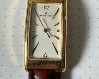 Orologio da polso vintage Maurice Lacroix placcato oro G10 con