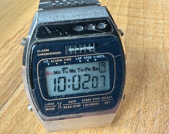 Vintage TIMETON Solar Alarm Chronograph Men s Watch Rare Wrist Watch Runs Good Etsy Canada