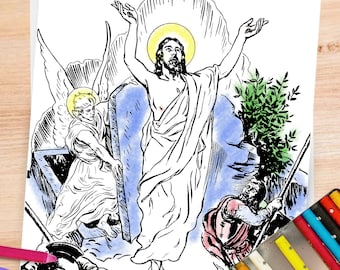 Jesus Christ Easter Resurrection Coloring Page