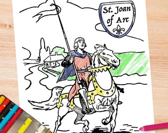 Saint Joan of Arc Coloring Page for Catholics