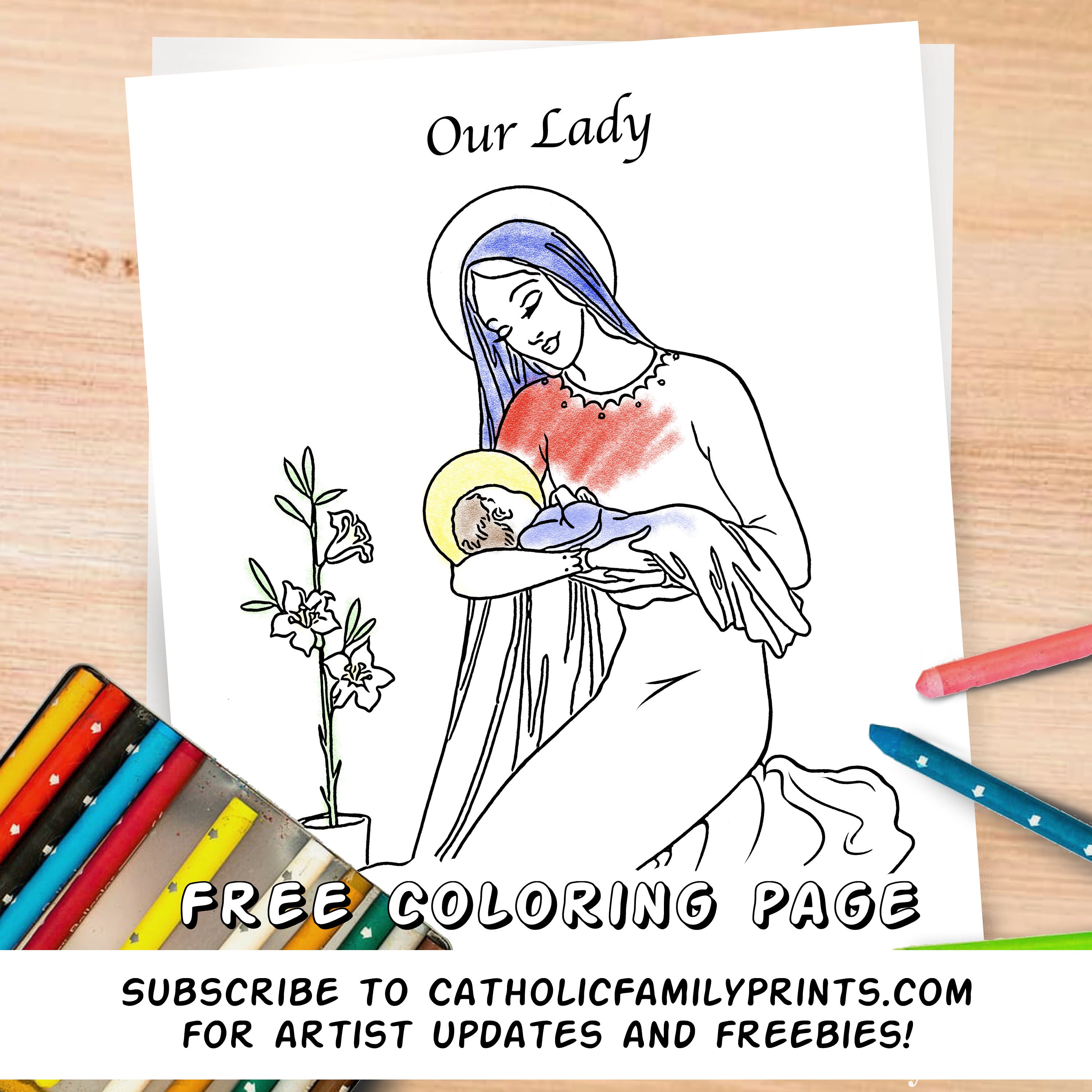 Miraculous Medal of Mary With Sacred Hearts Digital Download - Etsy