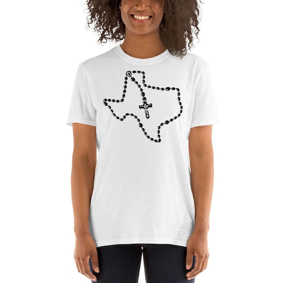 State Map Catholic Rosary T-shirt, Texas Michigan Wisconsin and