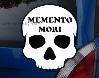 Memento Mori Skull Decal, Waterproof Vinyl Sticker