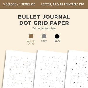BULLET JOURNAL Punktrasterpapier, Punktrasterpapier, nummerierte Seiten zum Ausdrucken, Kalligraphie-Punktrasterpapier, 5 mm quadratisches Punktrasterpapier, A4 A5 Letter PDF