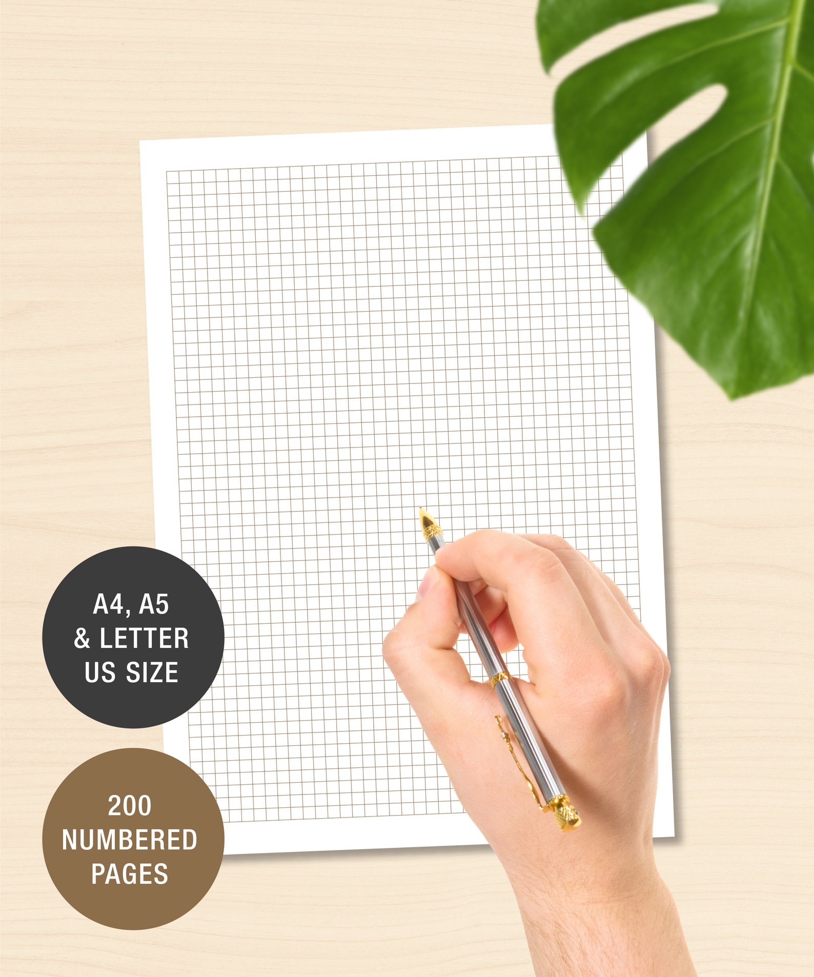 BULLET JOURNAL Graph Paper, Printable Graph Paper Numbered Pages