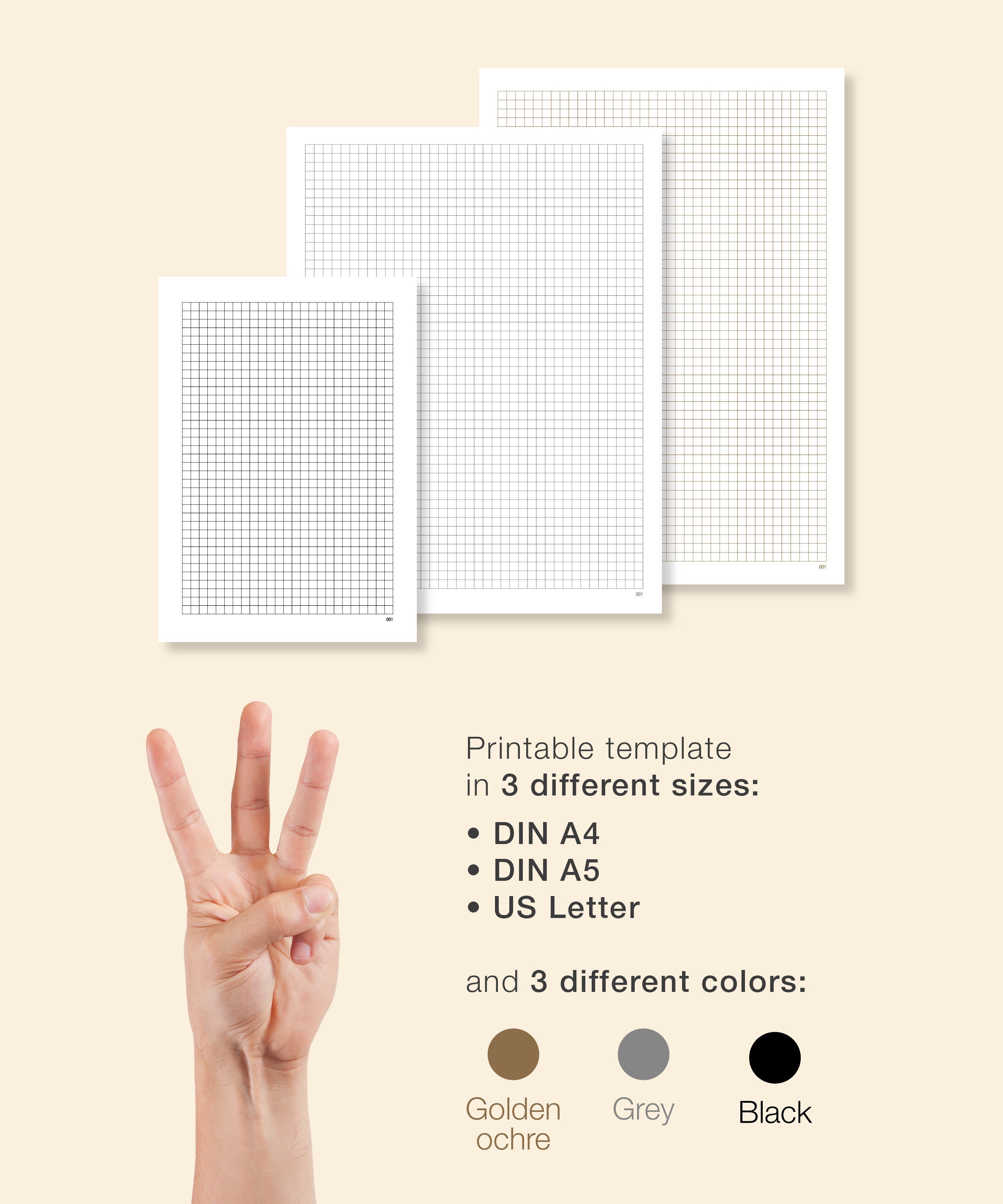 BULLET JOURNAL Graph Paper, Printable Graph Paper Numbered Pages