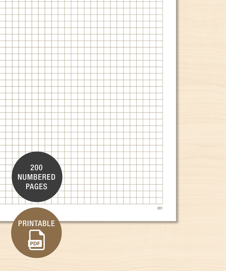 BULLET JOURNAL Graph Paper, Printable Graph Paper Numbered Pages