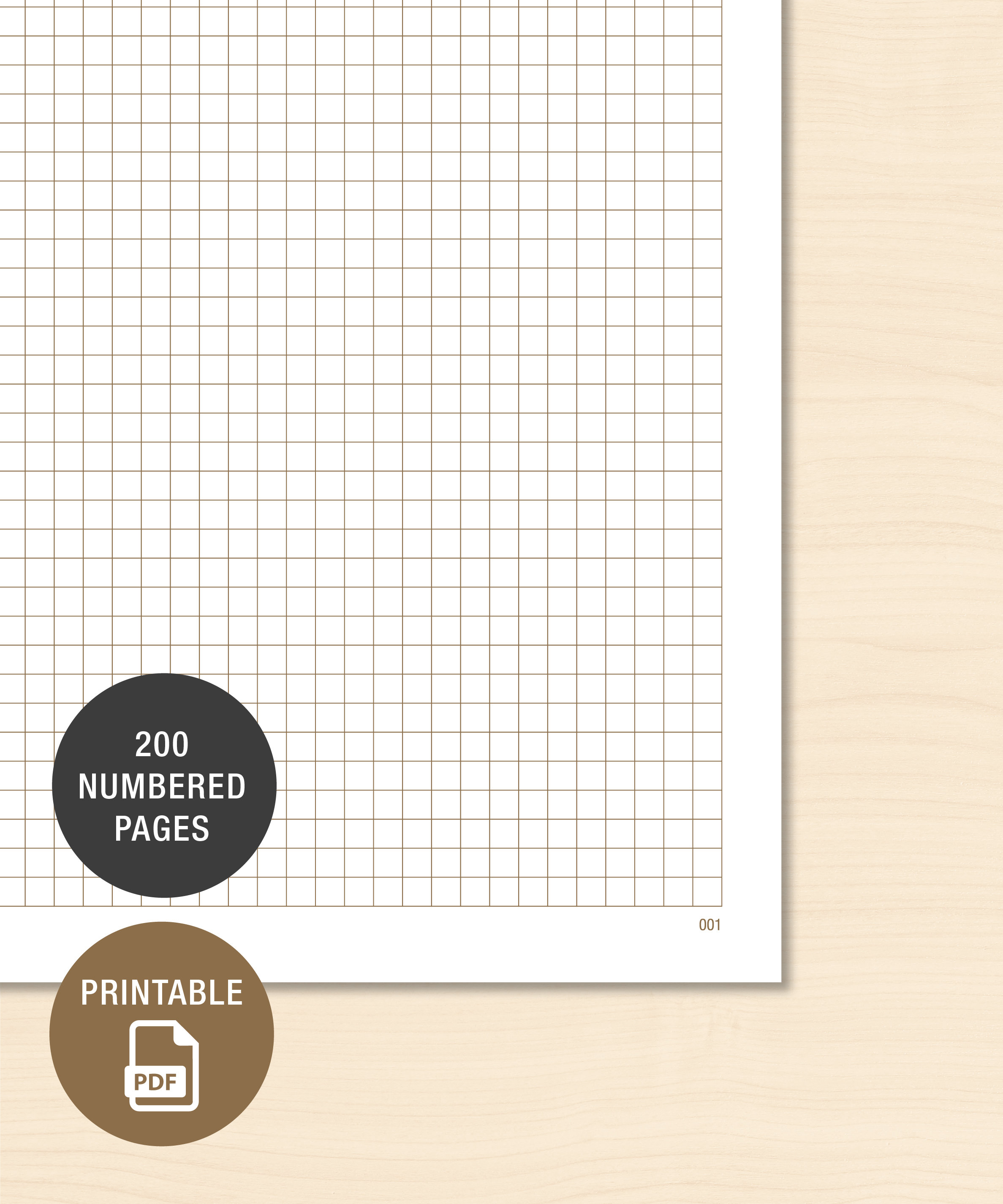 BULLET JOURNAL Graph Paper, Printable Graph Paper Numbered Pages