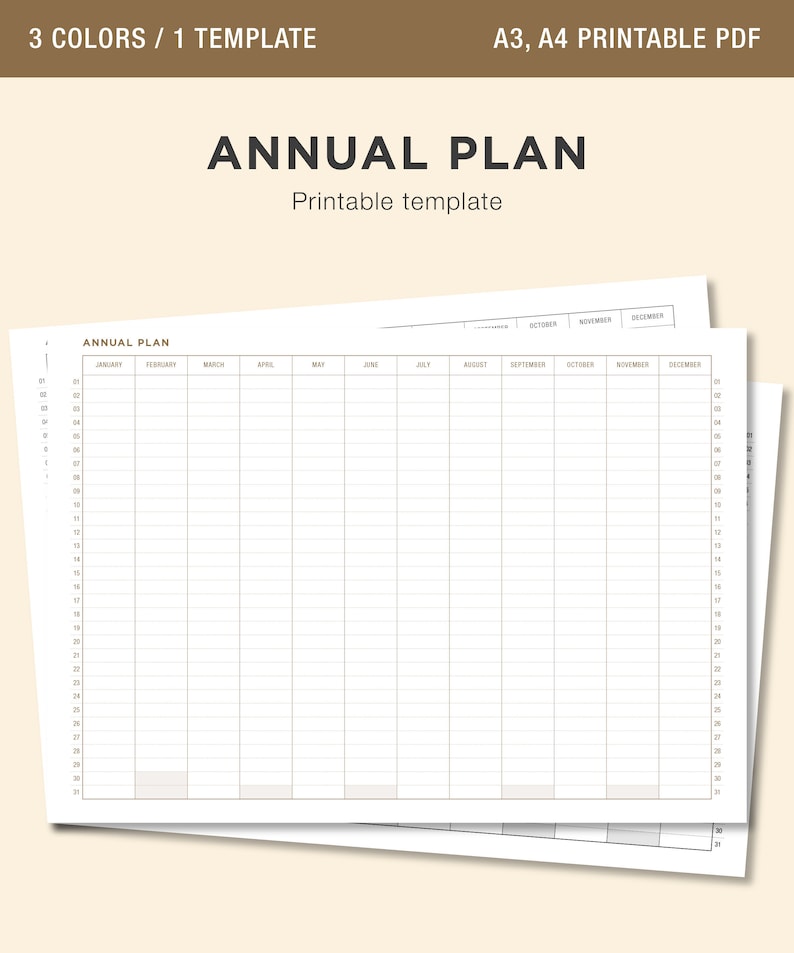 Annual Plan Printable Annual Planner Template (Download Now) Etsy