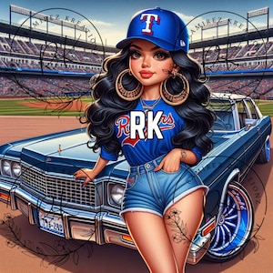 Texas Baseball Girl / Baseball / Digital Art / PNG / Sublimation / DTF Print
