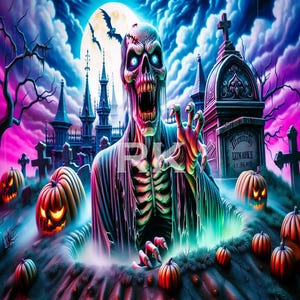Zombie / Horror / Halloween / Digital Art / PNG / Sublimation