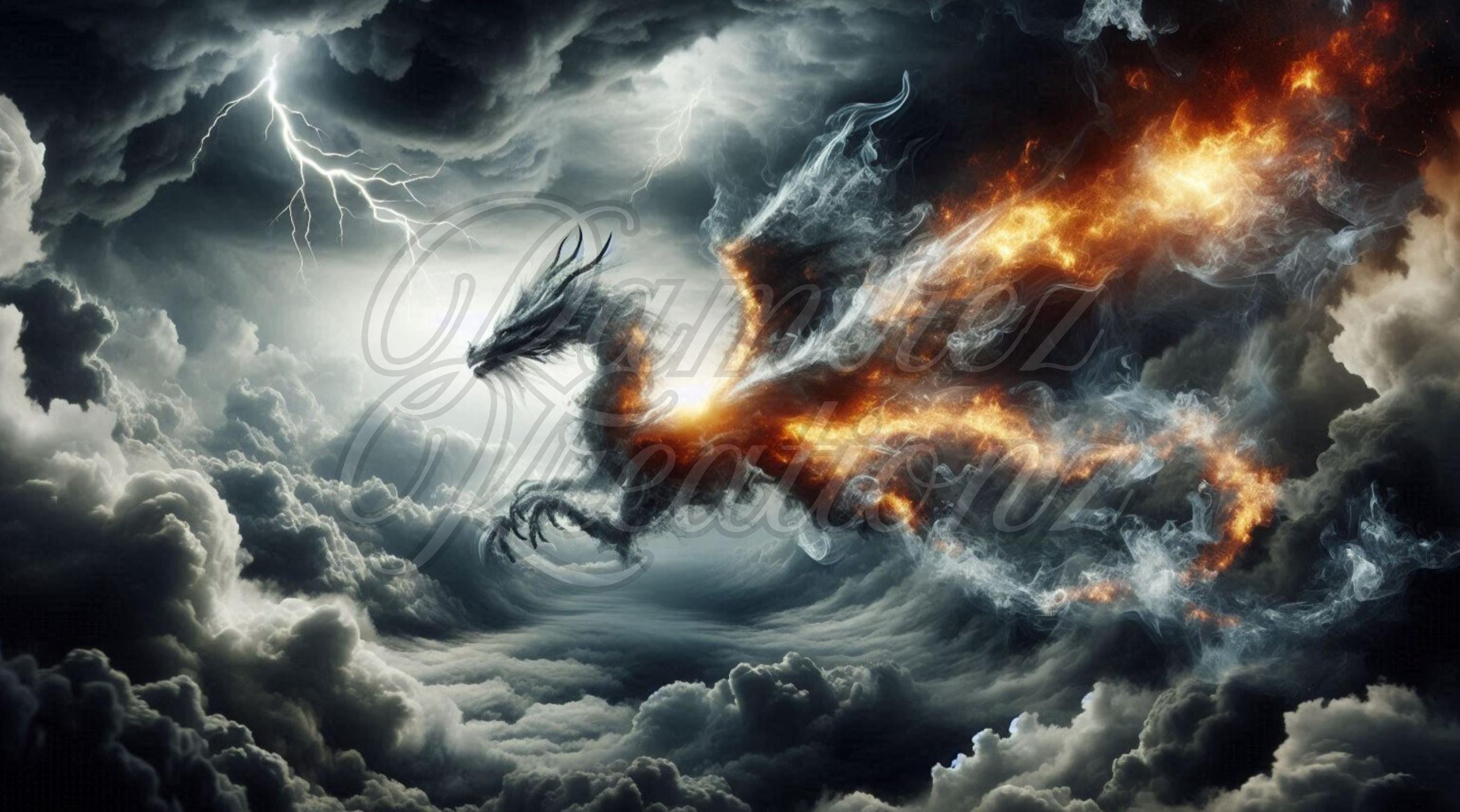 Dragon / Fire / Digital Art / PNG / Sublimation / DTF Print - Etsy