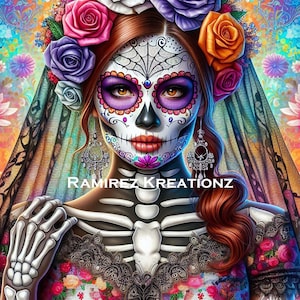 Catrina / Dia De Los Muertos / Day Of The Dead / PNG / Sublimation / Digital Art