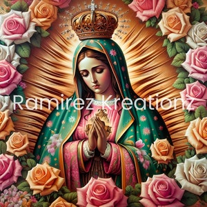 Virgin Mary / Virgen De Guadalupe Tumbler Wrap / Digital Art / PNG / Sublimation