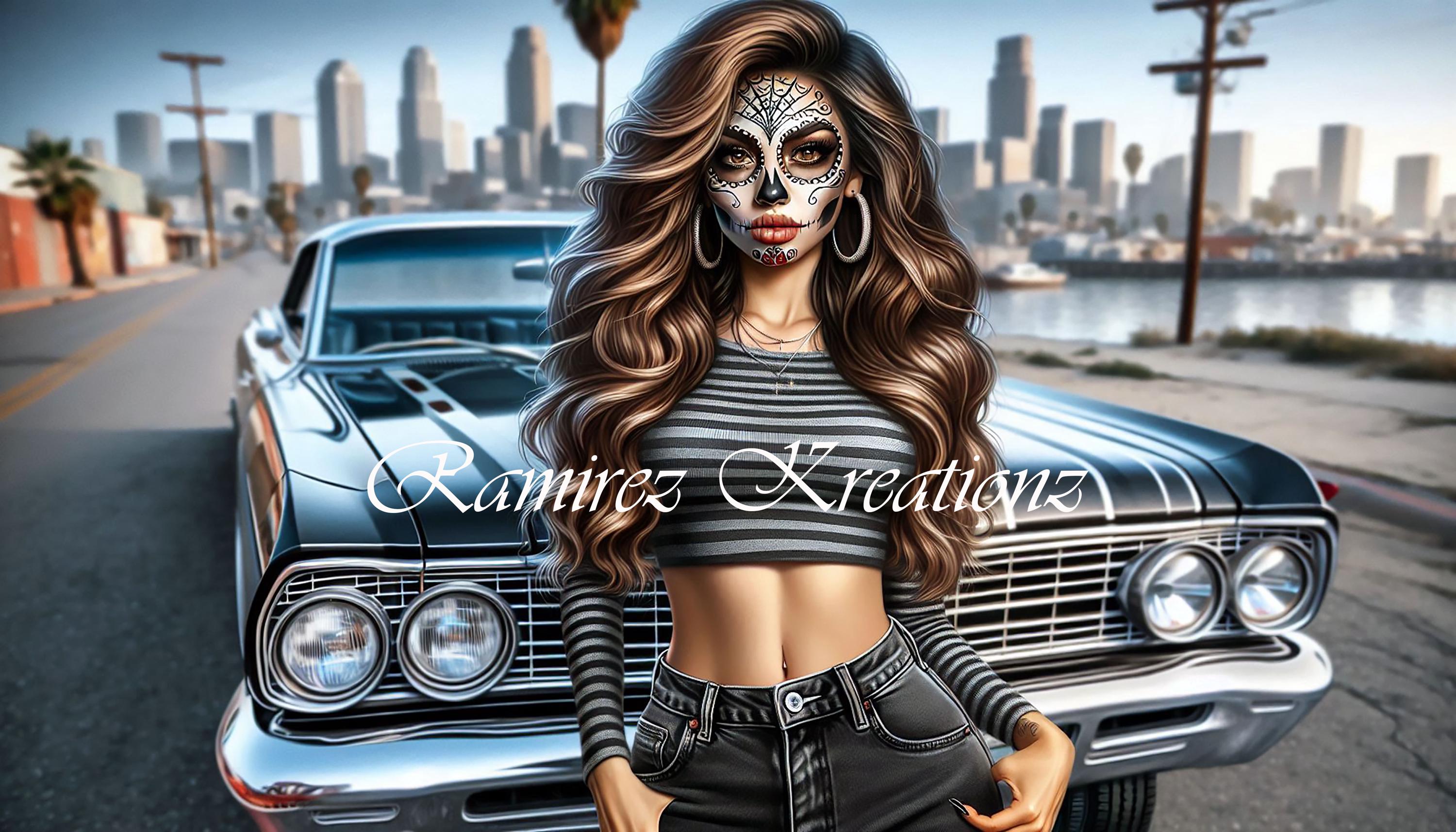 Chola / Catrina / Lowrider / Chicana / Digital Art / PNG