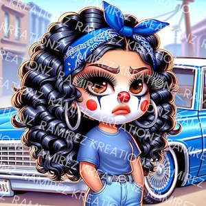 Chola / Chibi Chola / PNG / Digitale Kunst / Sublimation / Payasa
