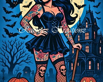 Witchy Vibes / Digital Art / PNG / Sublimation / Shirt Design / DTF Print / Gothic / Horror