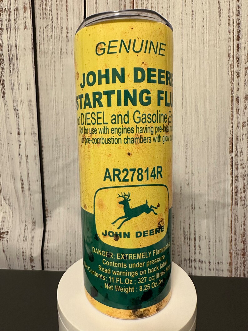 John Deere Starting Fluid 20 Oz. Skinny Tumbler / Farm Life Etsy