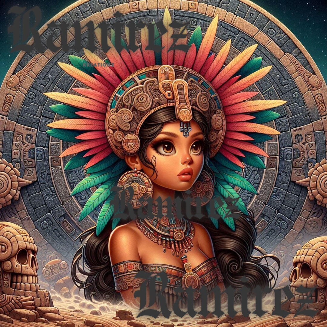 Aztec Princess / Aztec / Digital Art / PNG / Sublimation / DTF Print - Etsy