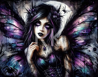 Gothic Fairy / Gothic / Digital Art / PNG / Sublimation