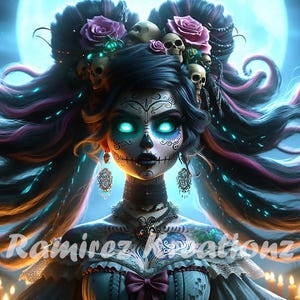 Catrina / Dia De Los Muertos / Day Of The Dead / PNG / Digital Art