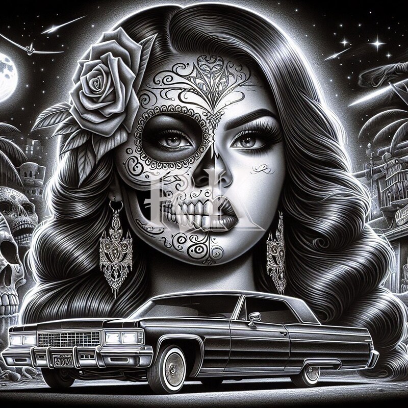 Lowrider Skull - Etsy