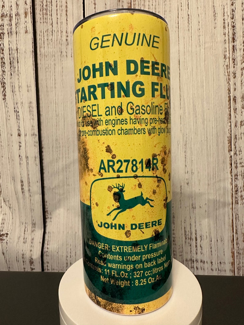 John Deere Starting Fluid 20 Oz. Skinny Tumbler / Farm Life Etsy