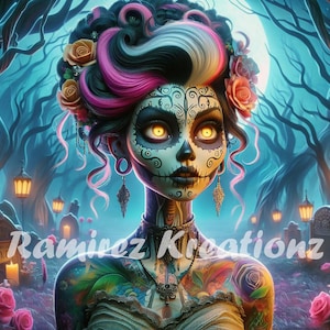 Catrina / Dia De Los Muertos / Day Of The Dead / Digital Art / PNG / Sublimation