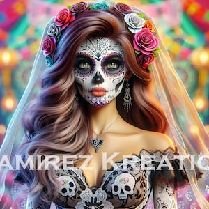Catrina / Dia De Los Muertos / Day Of The Dead / Digital Art / PNG / Sublimation