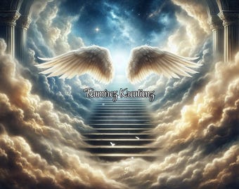 Memorial / In Memory / Rest In Peace / Angel Wings / Digital Art / PNG / Sublimation / DTF Print