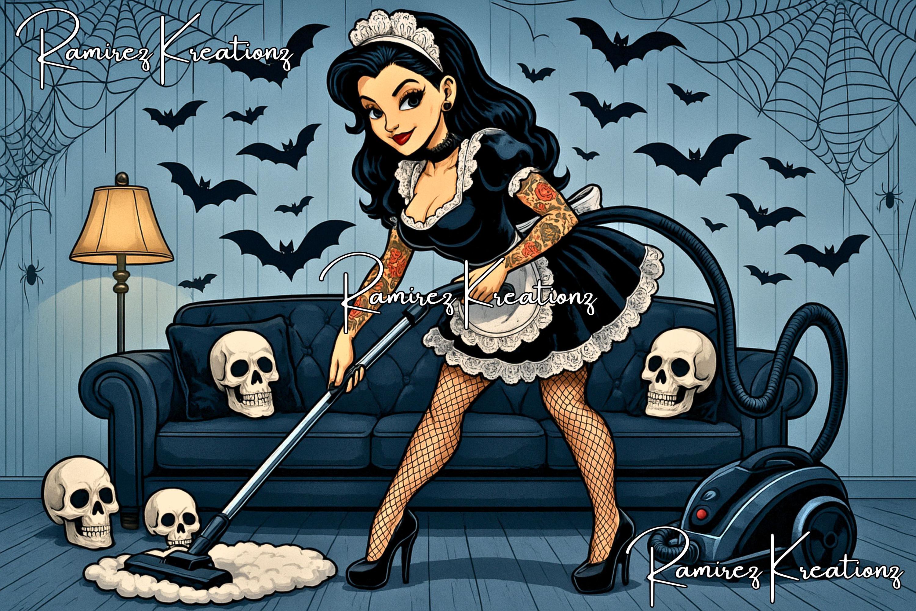 Gothic Cleaning / Digital Art / PNG / Sublimation / Tumbler Wrap ...