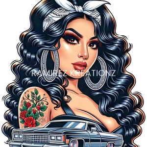 Chicano Lowrider Dreams / Digital art / Png / Sublimation / Lowrider Arte / Chicano Art