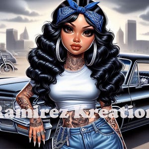 Chola / Lowrider / Digital Art / PNG / Sublimation