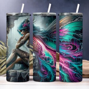 Gothic Fairy Tumbler Wrap Or Shirt Design / Gothic / Fairy / Digital Art / PNG / Sublimation / Tumbler wrap / DTF Print