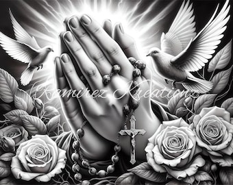 Praying hands / Prayer hands / Digital Art / PNG / Sublimation / Digital Design / Memorial