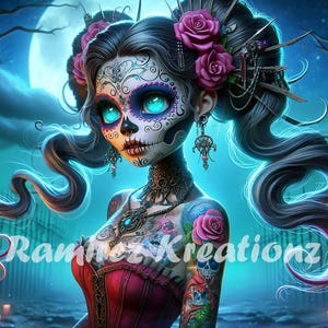 Catrina / Dia de los muertos / day of the dead / png / digital art / sublimation / dtf print